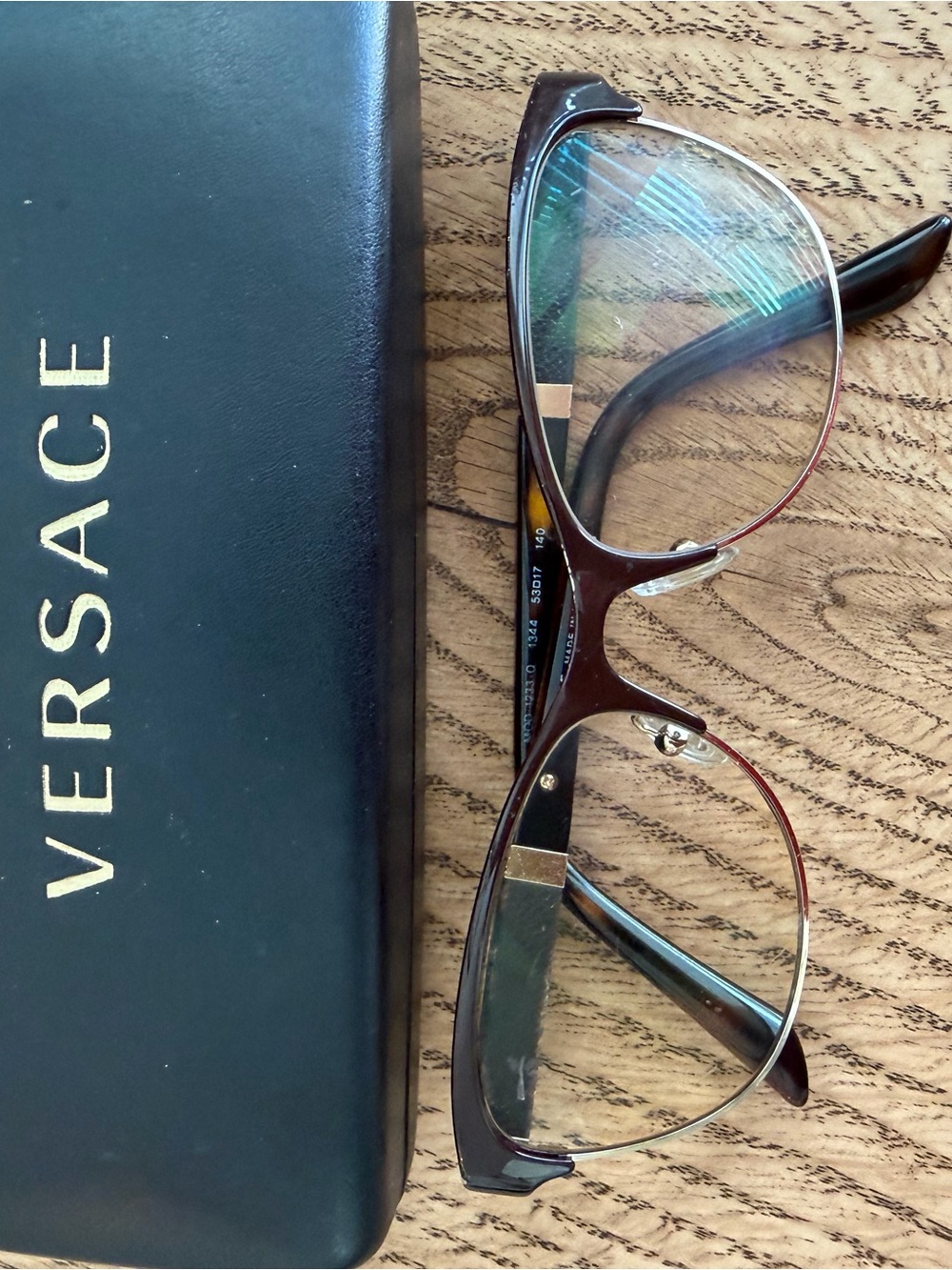 Versace woman’s Brown and Gold Semi-Rimless Fram for prescriptions glasses 👓